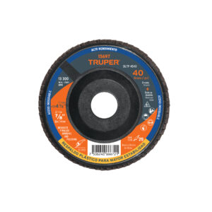 Disco laminado 4-1/2' grano 40 centro 7/8', plástico, TRUPER