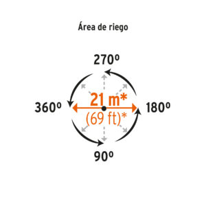Aspersor metálico 11' dos vías doble chorro, estaca metálica - Imagen 3