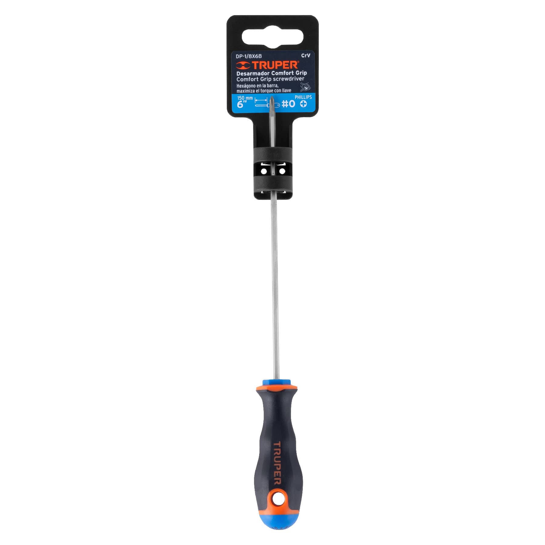 Desarmador de cruz 1/8' x 6' mango Comfort Grip, TRUPER - Imagen 4