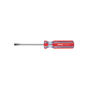 Desarmador plano 1/4 x 4' mango de PVC, PRETUL