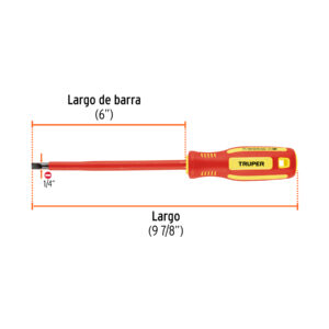 Desarmador dieléctrico plano 1/4' x 6', TRUPER - Imagen 3