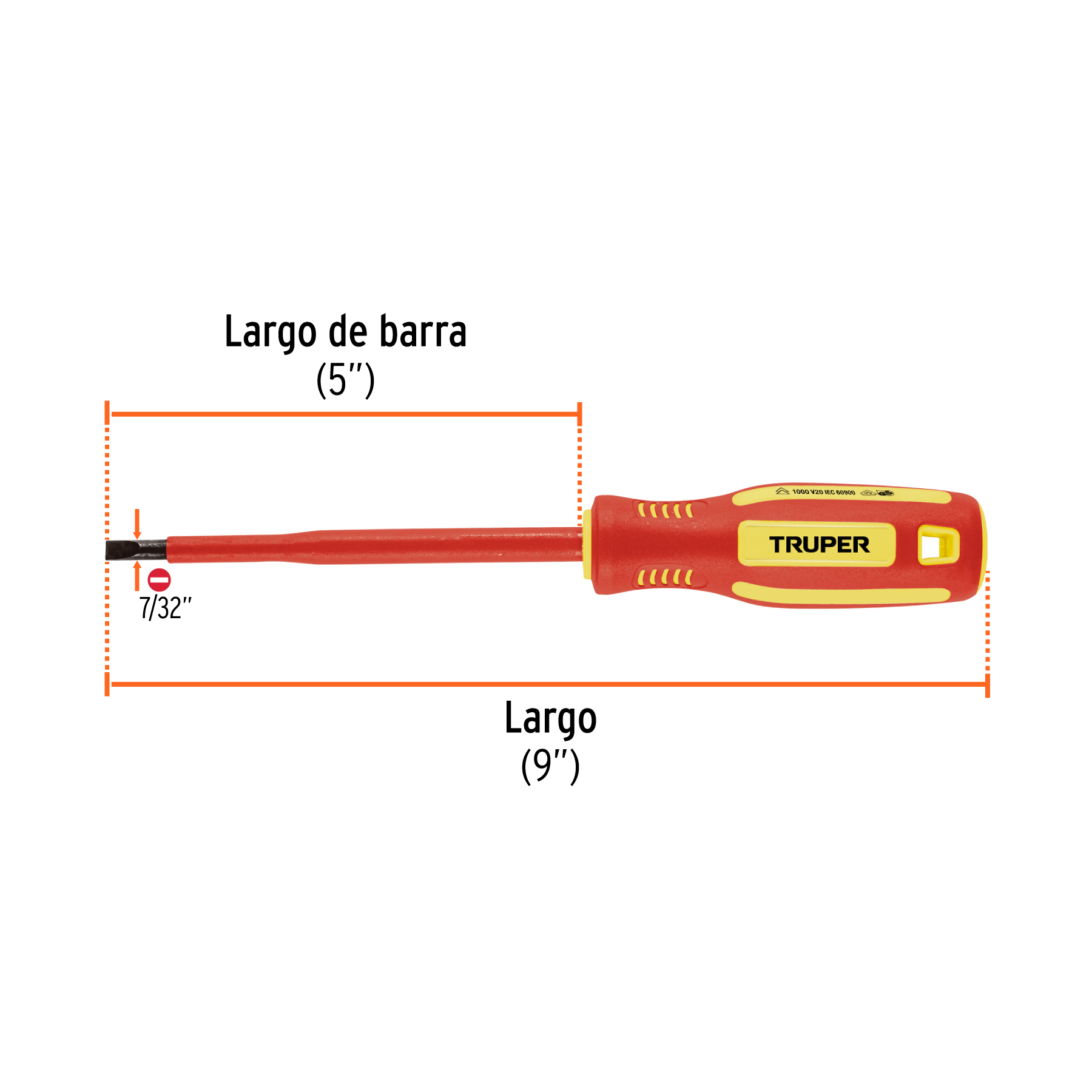 Desarmador dieléctrico plano 7/32' x 5', TRUPER - Imagen 3