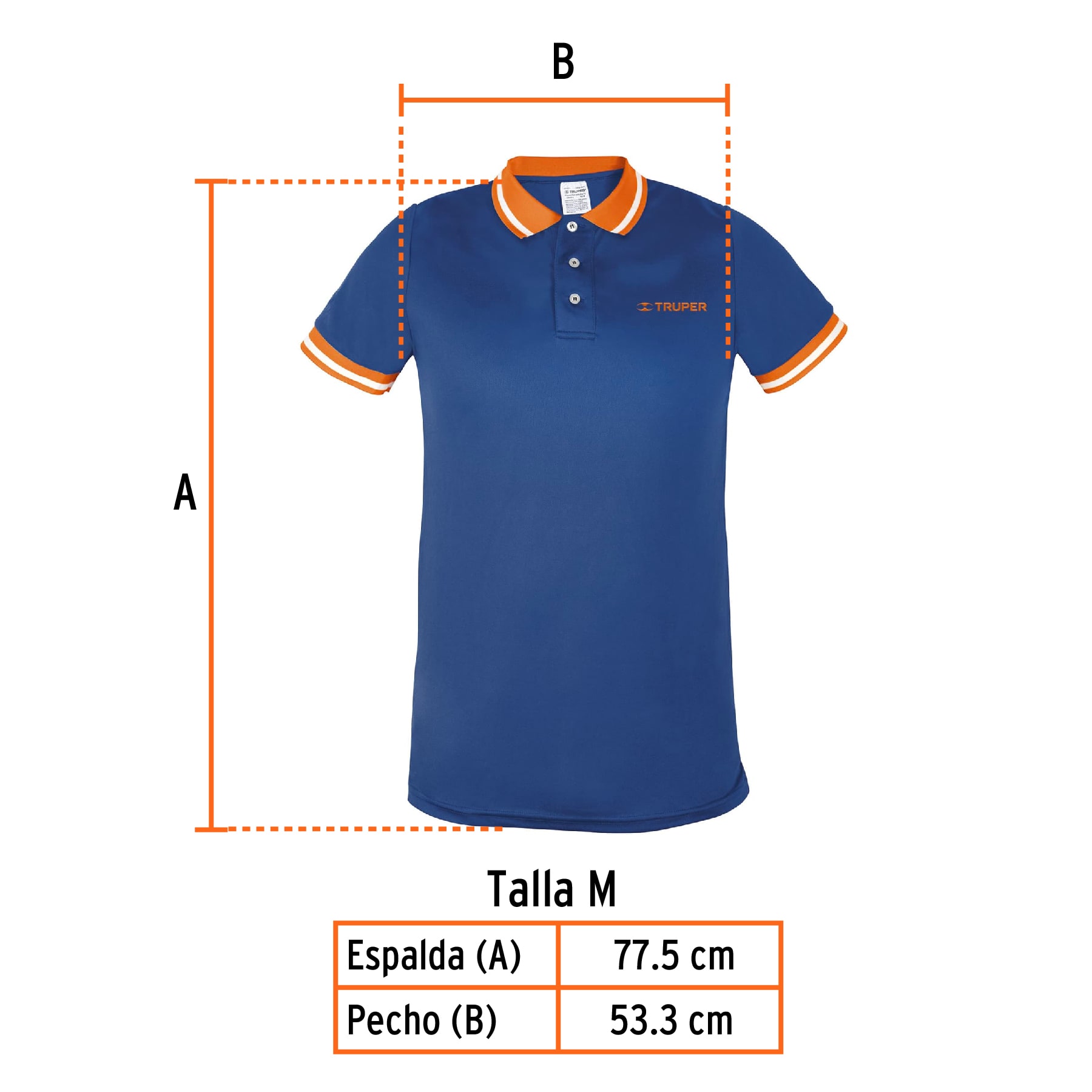 Playera polo performance para hombre, azul, M, TRUPER - Imagen 5