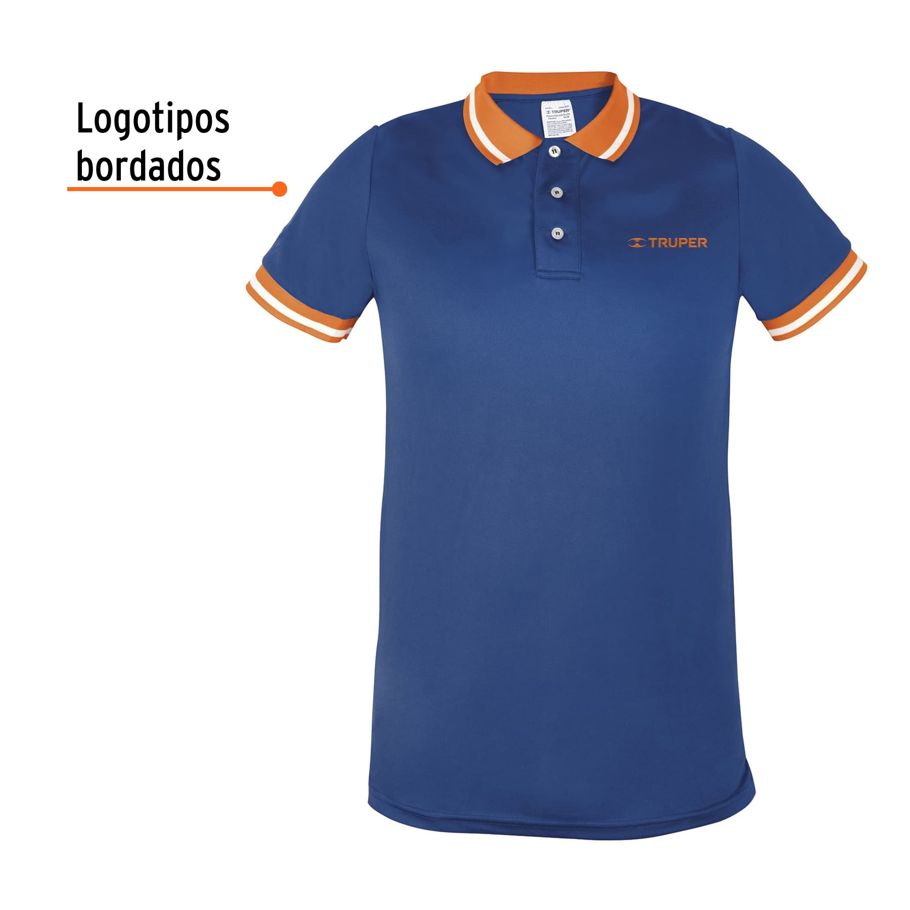 Playera polo performance para hombre, azul, EG, TRUPER - Imagen 3