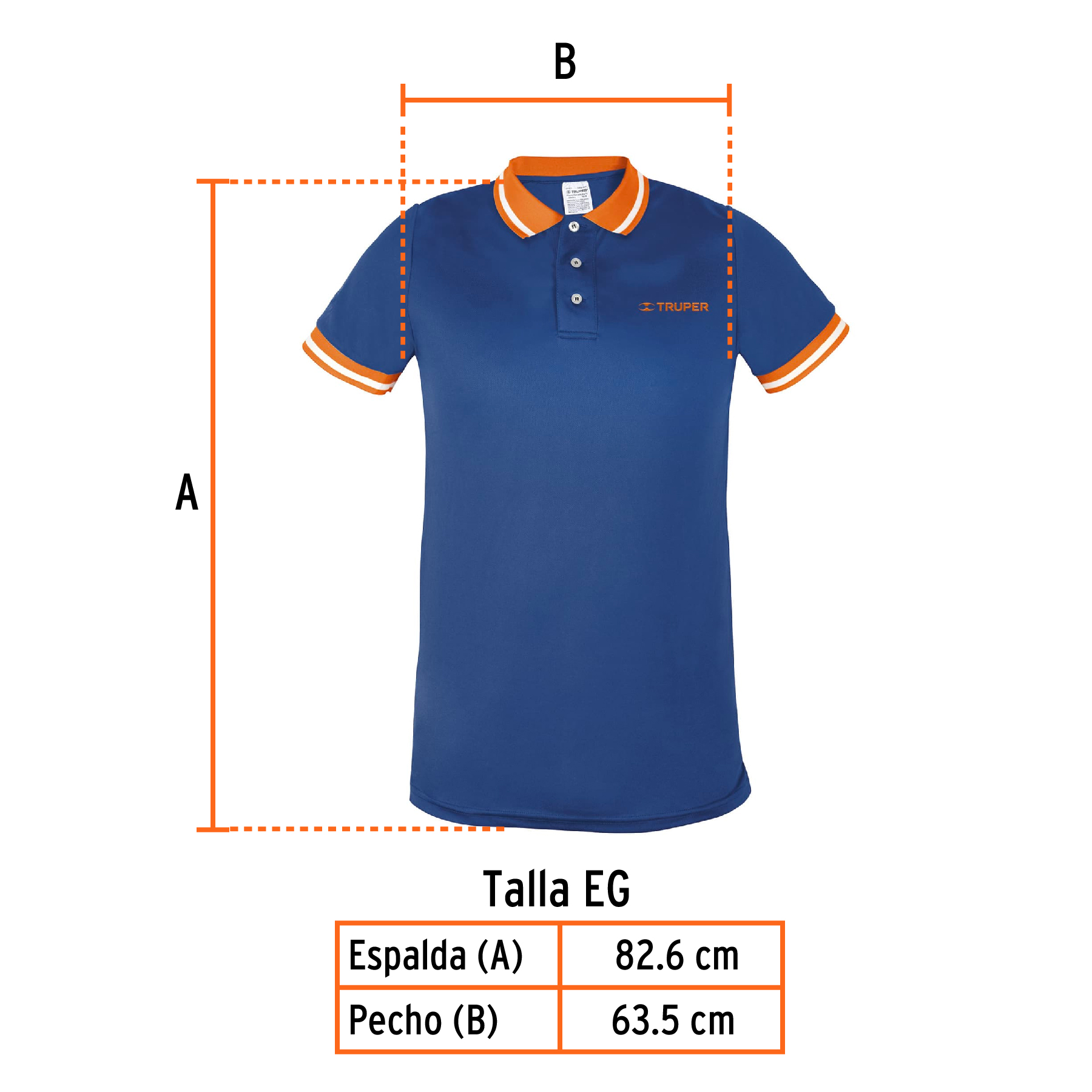 Playera polo performance para hombre, azul, EG, TRUPER - Imagen 4