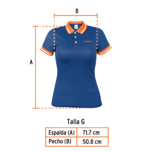 Playera polo performance para mujer, azul, G, TRUPER - Imagen 5