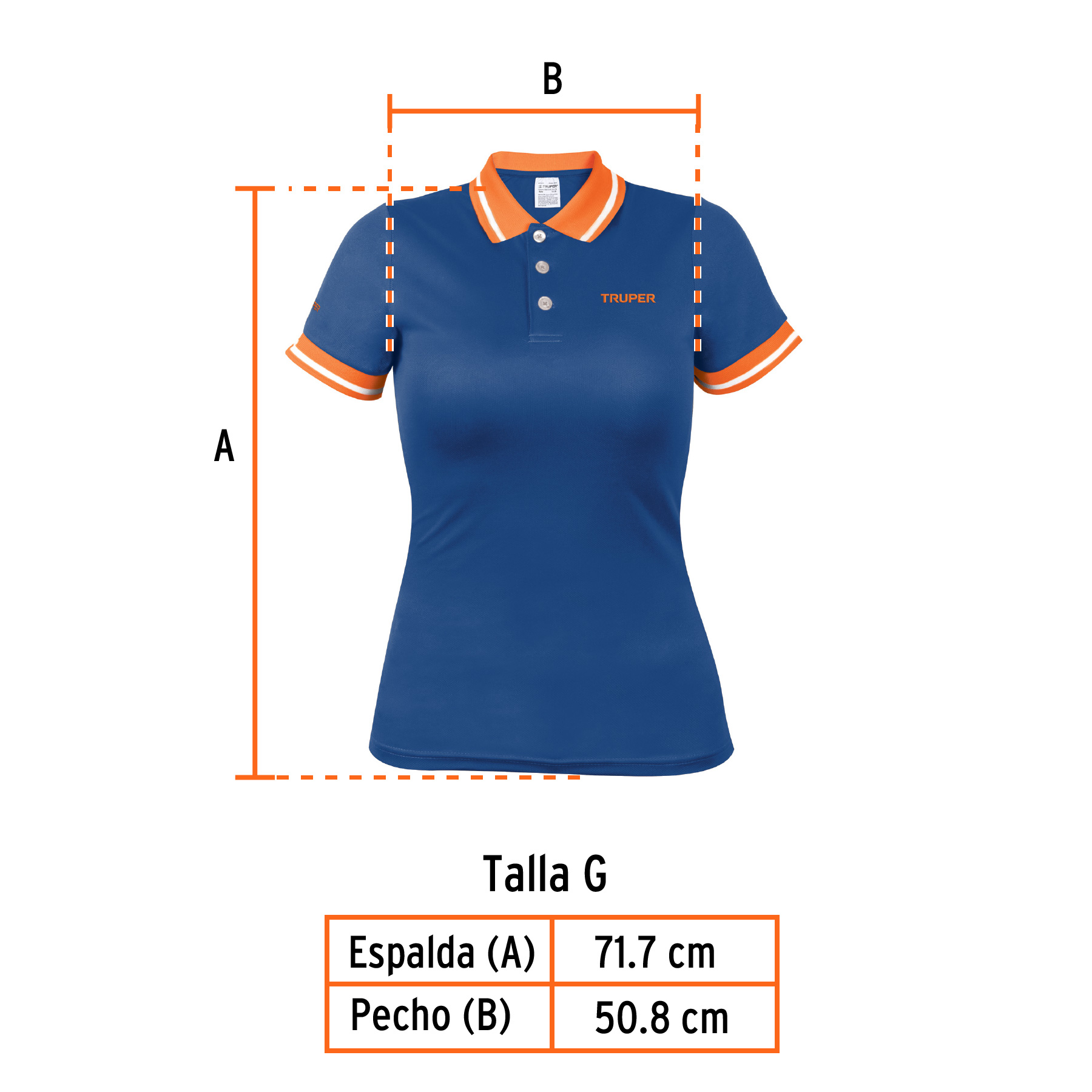 Playera polo performance para mujer, azul, G, TRUPER - Imagen 5