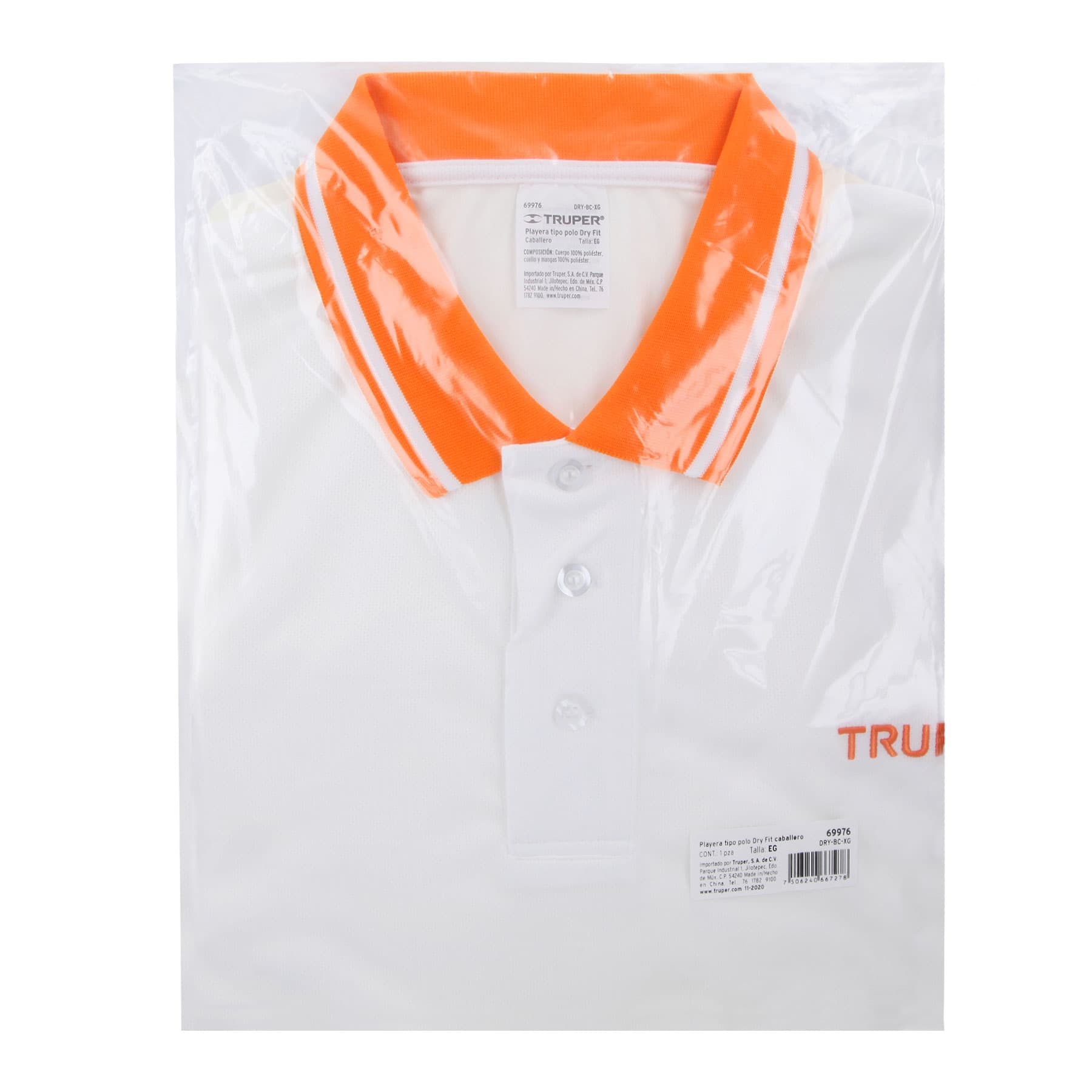 Playera polo performance para hombre, blanca, EG, TRUPER - Imagen 6