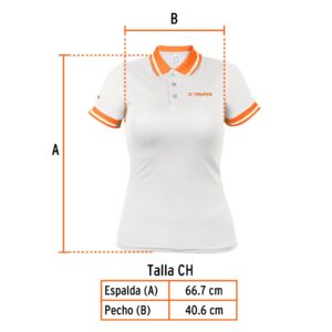 Playera polo performance para mujer, blanca, CH, TRUPER - Imagen 4