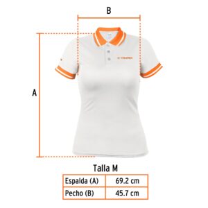 Playera polo performance para mujer, blanca, M, TRUPER - Imagen 4