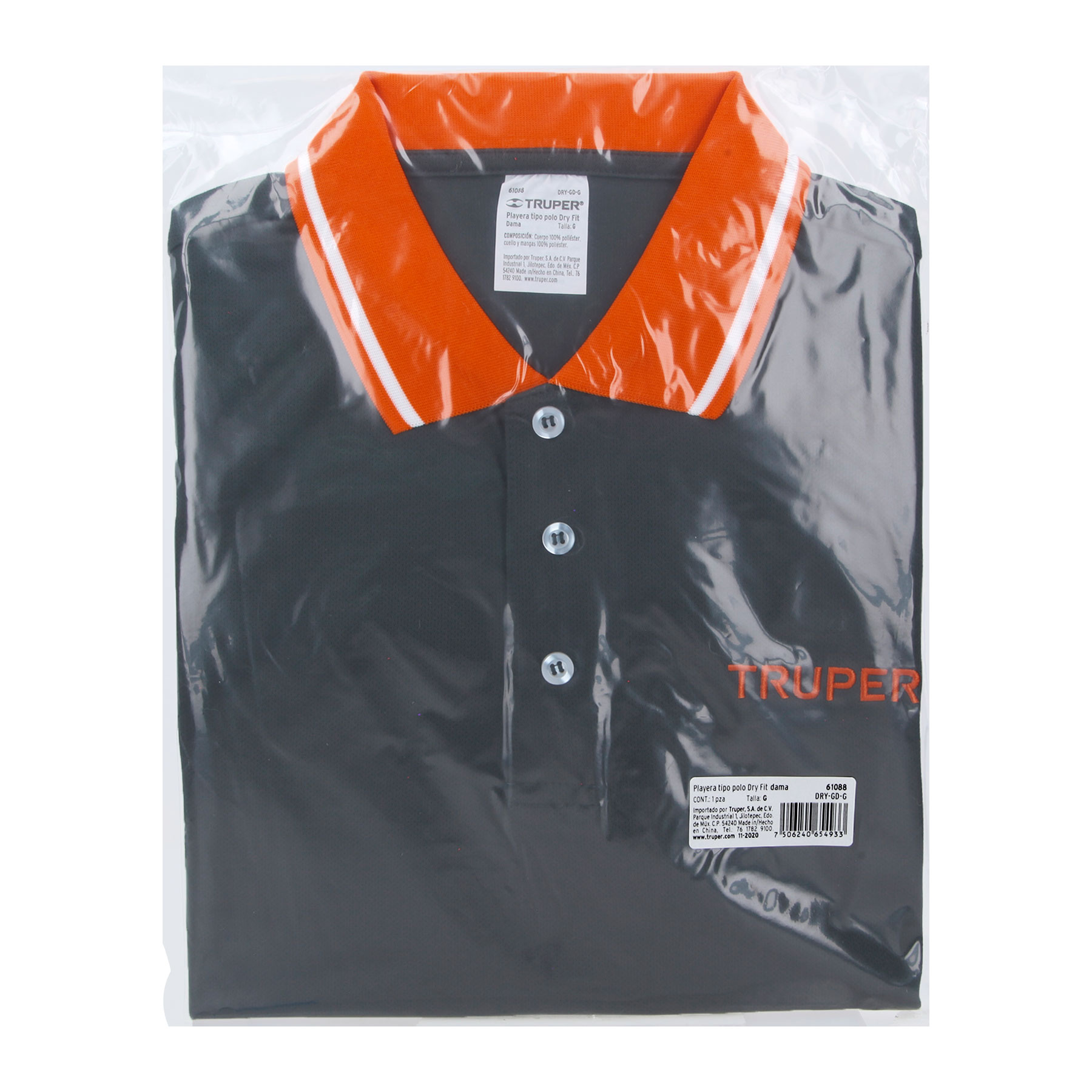 Playera polo performance para mujer, gris, G, TRUPER - Imagen 6