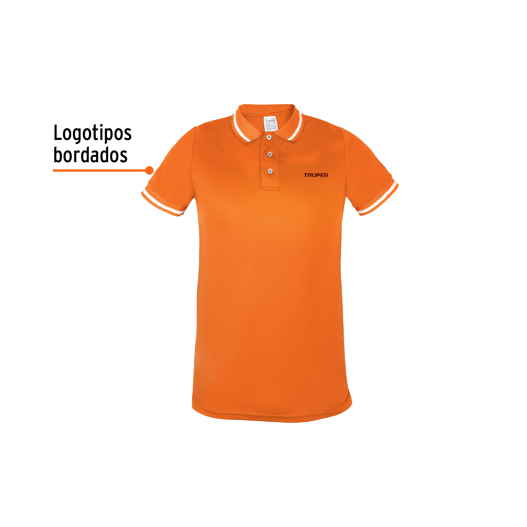 Playera polo performance para hombre, naranja, EEG, TRUPER - Imagen 3