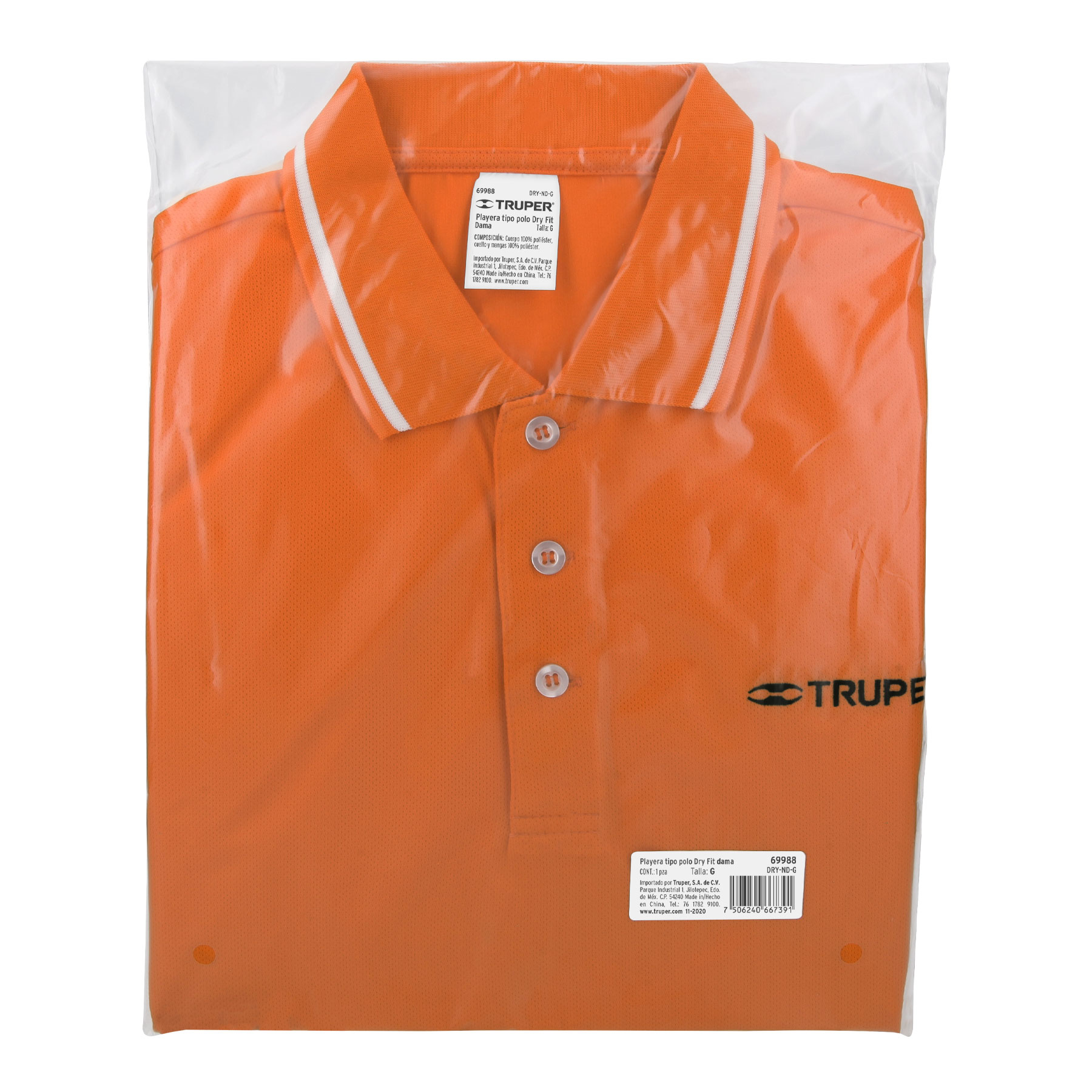 Playera polo performance para mujer, naranja, G, TRUPER - Imagen 7