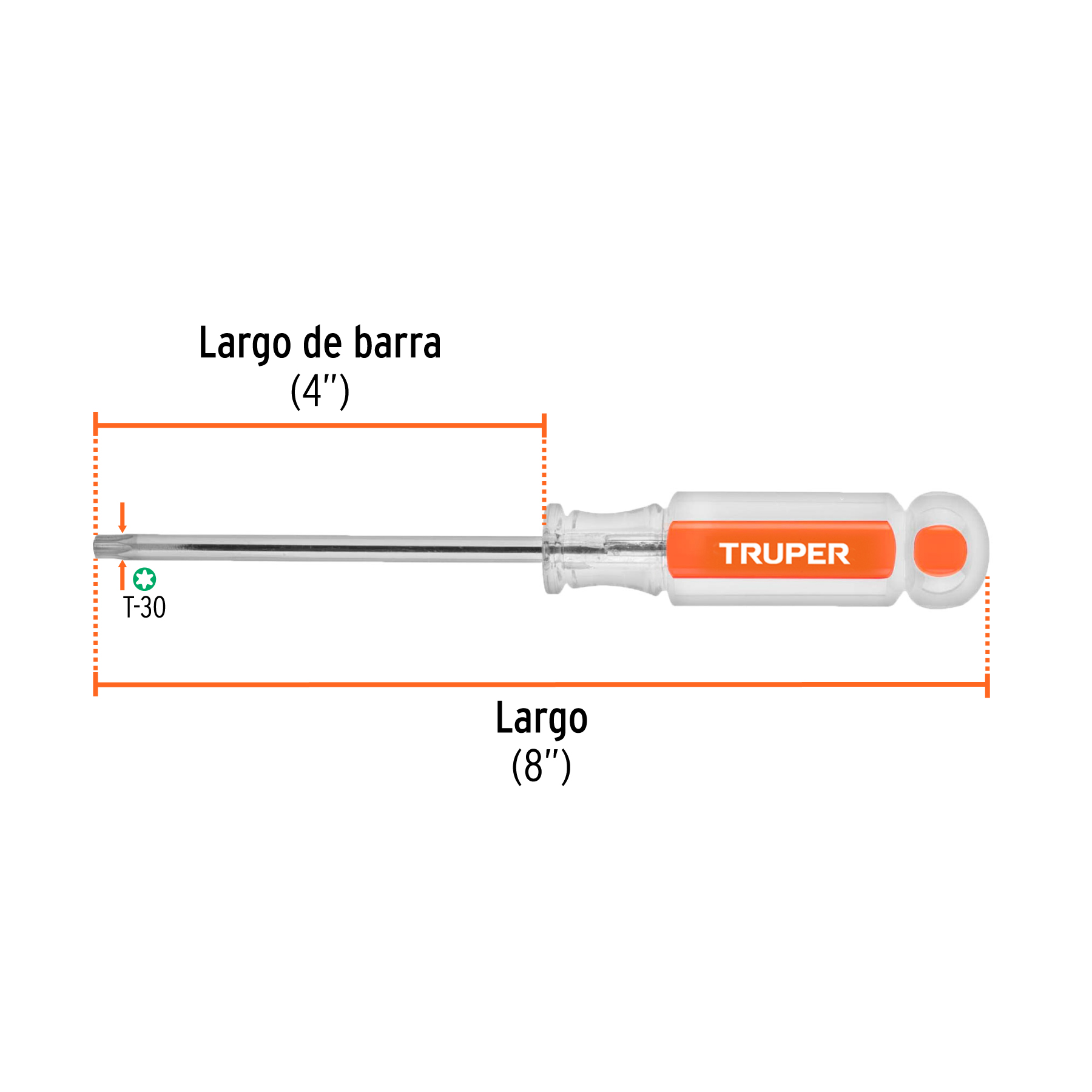 Desarmador punta Torx T 30 mango de acetato, TRUPER - Imagen 3