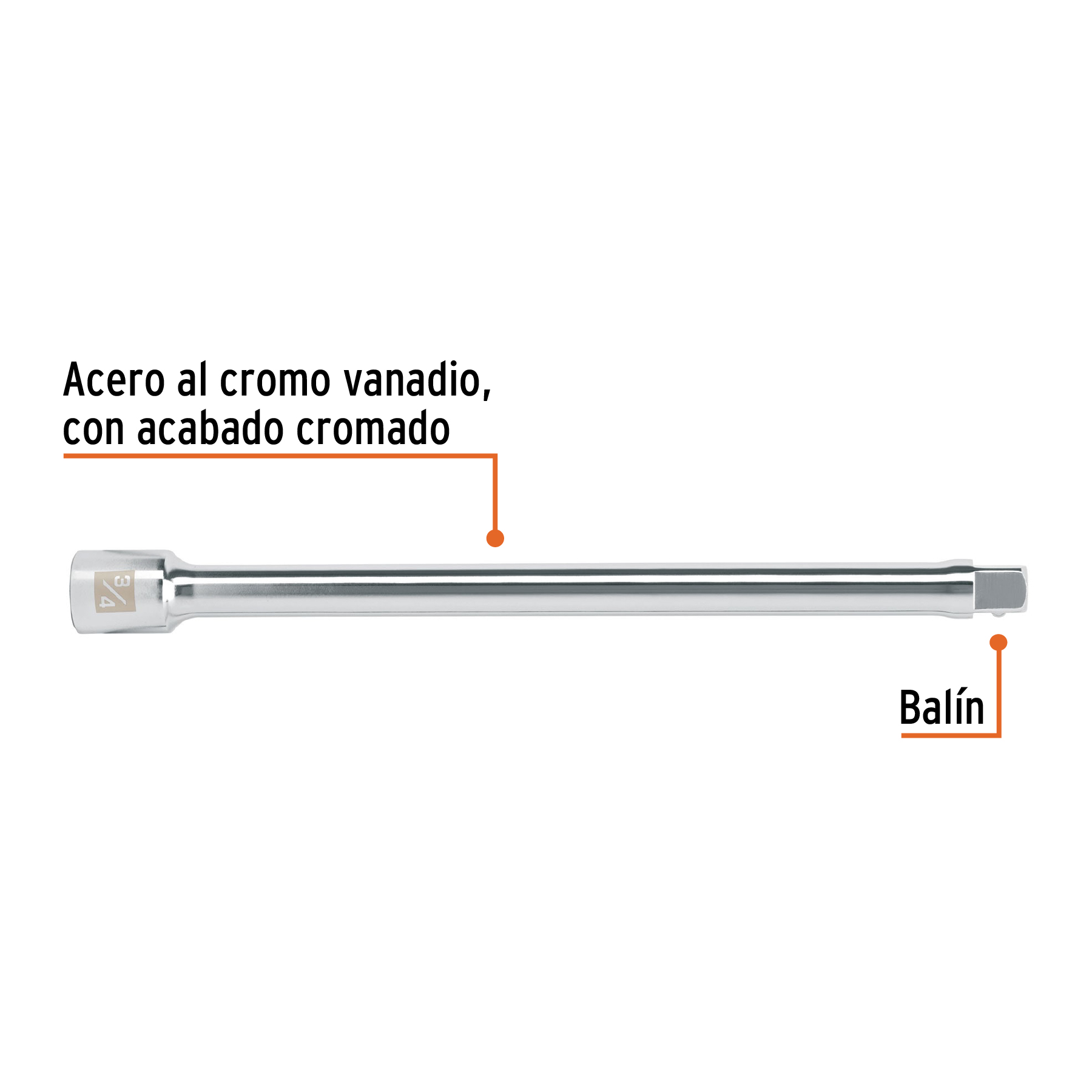 Extensión para matraca, cuadro 3/4', largo 16', TRUPER - Imagen 3