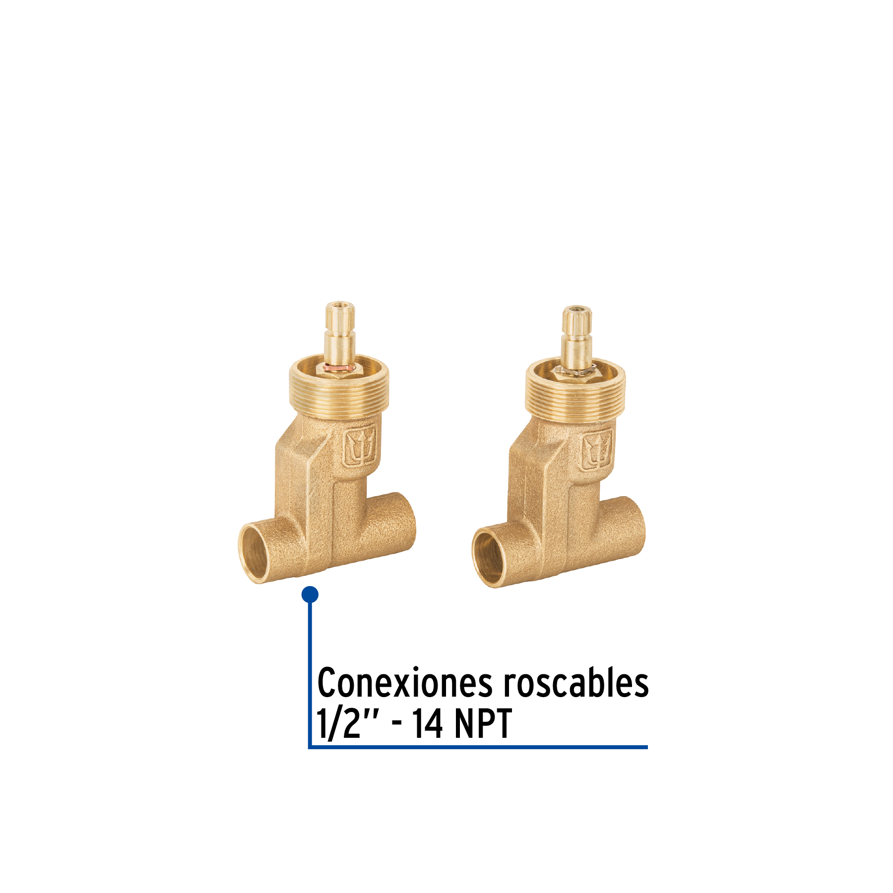 Juego llaves empotrar soldables,1/4 vuelta,sin maneral FOSET - Imagen 4