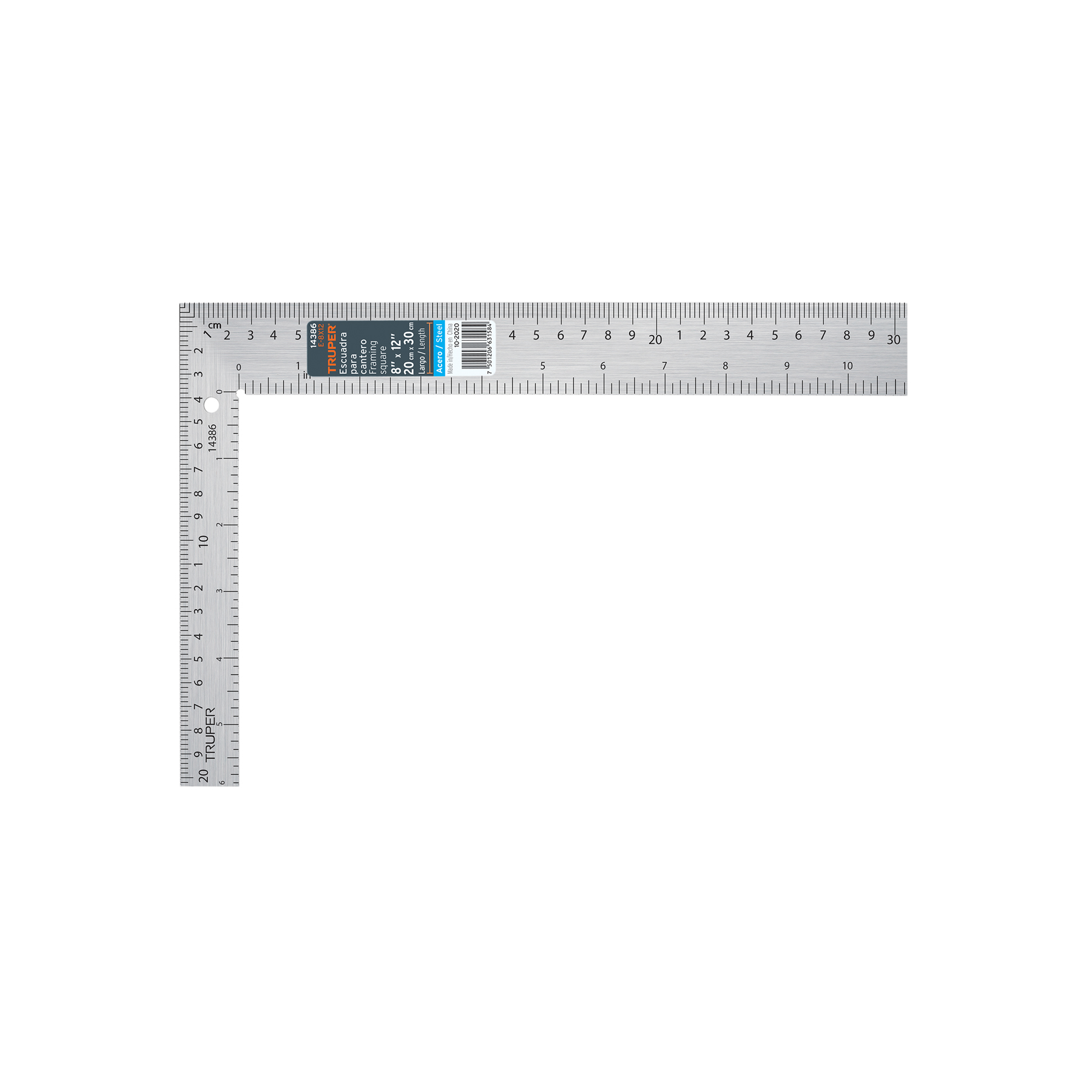 Escuadra 8'x12' de acero para cantero, TRUPER - Imagen 2