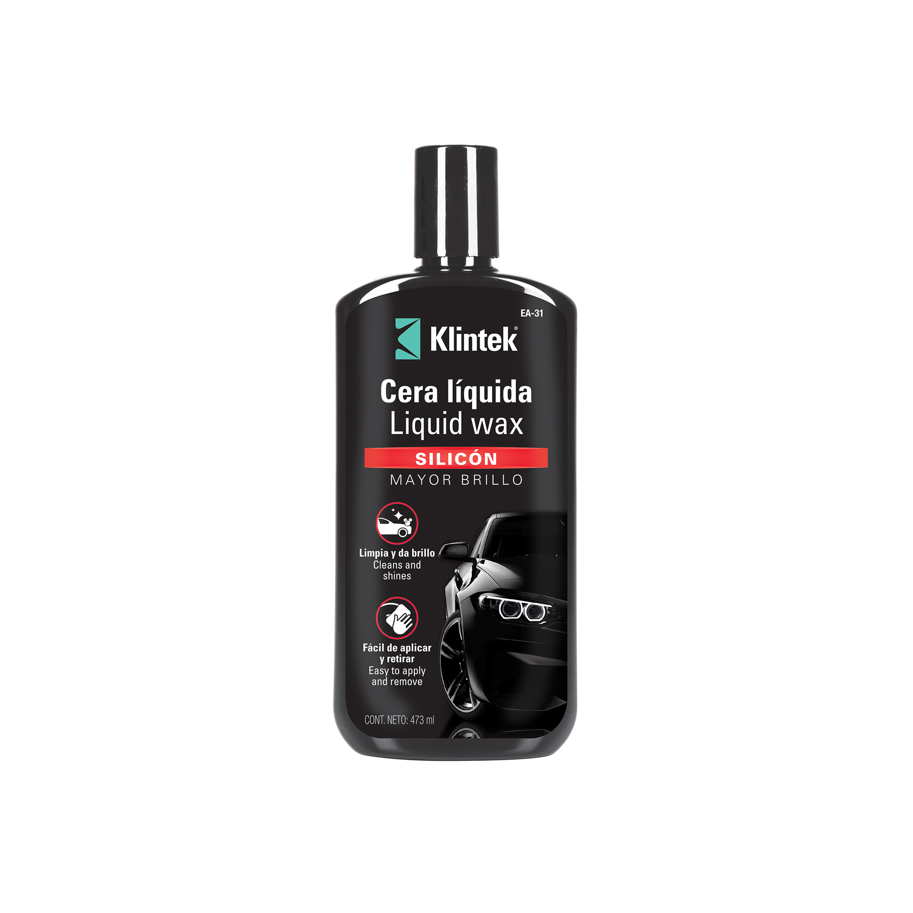 Cera líquida de silicón para auto, 473 ml, KLINTEK - Imagen 2