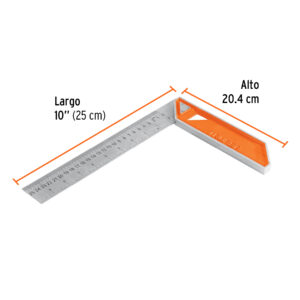 Escuadra 10' para carpintero con mango 100% de aluminio - Imagen 4