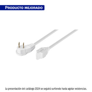 Extensión eléctrica doméstica 4 m clavija plana, blanca - Imagen 2