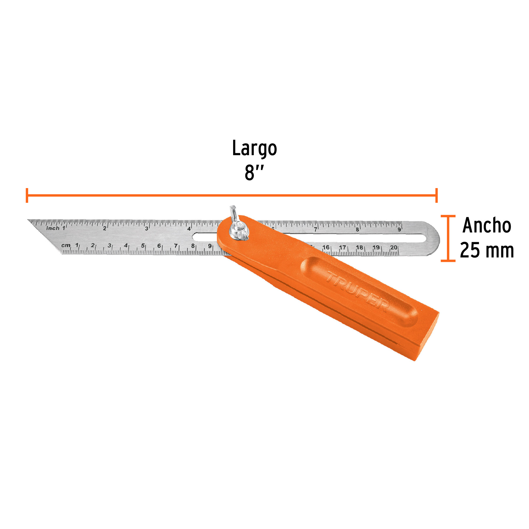 Escuadra falsa d/acero inoxidable 19cm / 6' con mango de ABS - Imagen 4