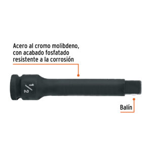 Extensión de impacto con cuadro de 1/2', largo 5', TRUPER - Imagen 3