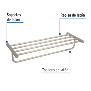 Repisa de latón portatoalla en acabado satín, FOSET ELEMENT - Imagen 3