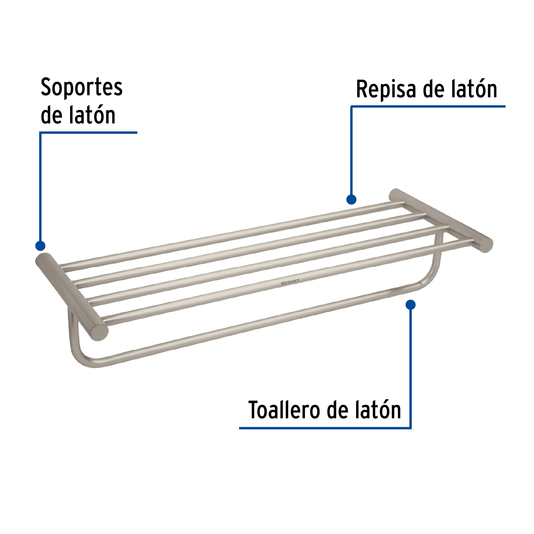 Repisa de latón portatoalla en acabado satín, FOSET ELEMENT - Imagen 3
