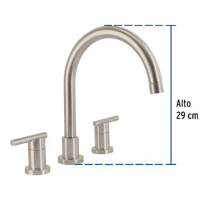 Mezcladora satín cuello alto para fregadero, FOSET ELEMENT - Imagen 4