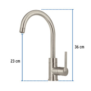 Monomando satín cuello alto para fregadero, FOSET ELEMENT - Imagen 3