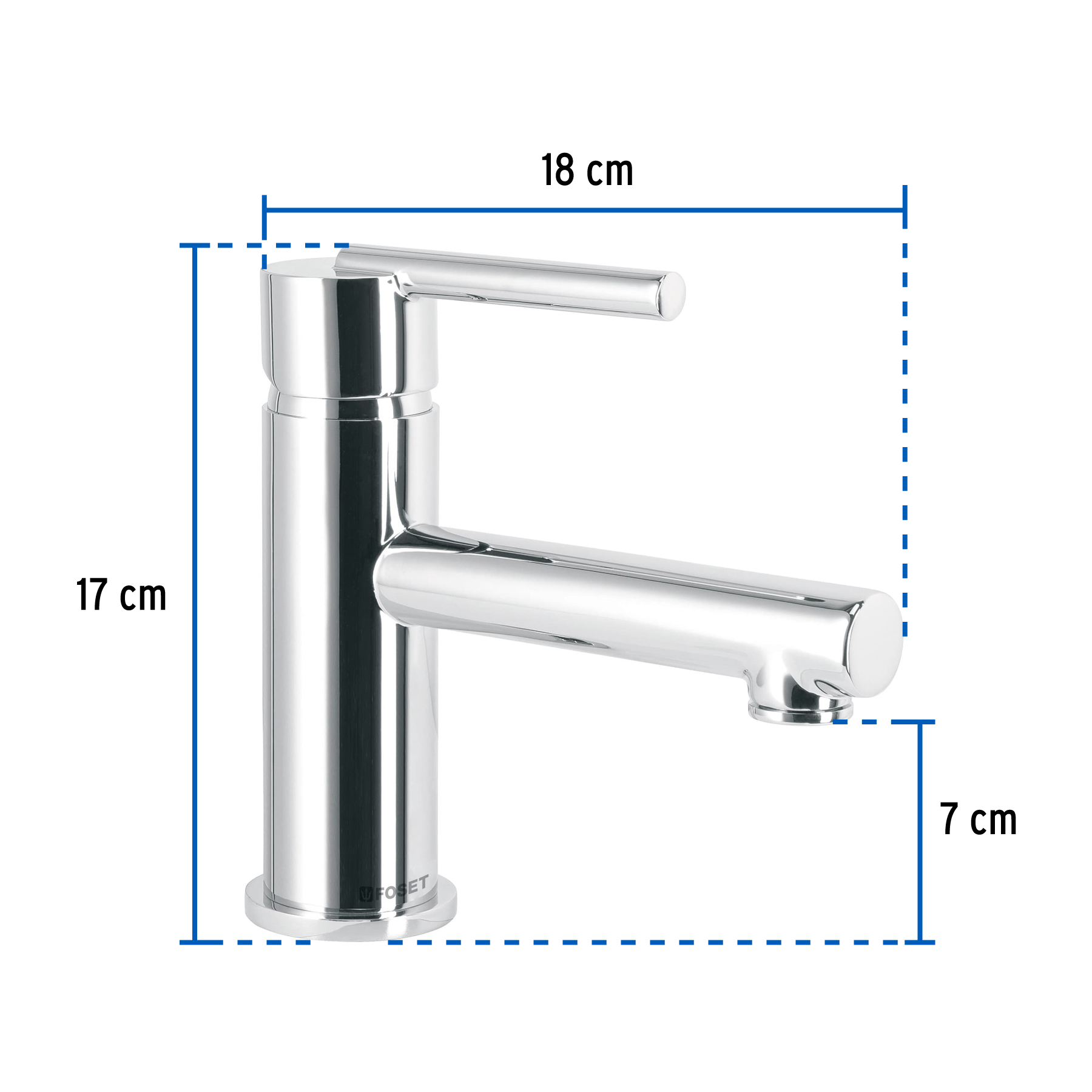 Monomando corto cromo para lavabo, FOSET ELEMENT - Imagen 4