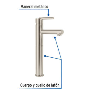 Monomando alto satín para lavabo, FOSET ELEMENT - Imagen 4