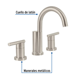 Mezcladora satín para lavabo con taladros separados, ELEMENT - Imagen 3