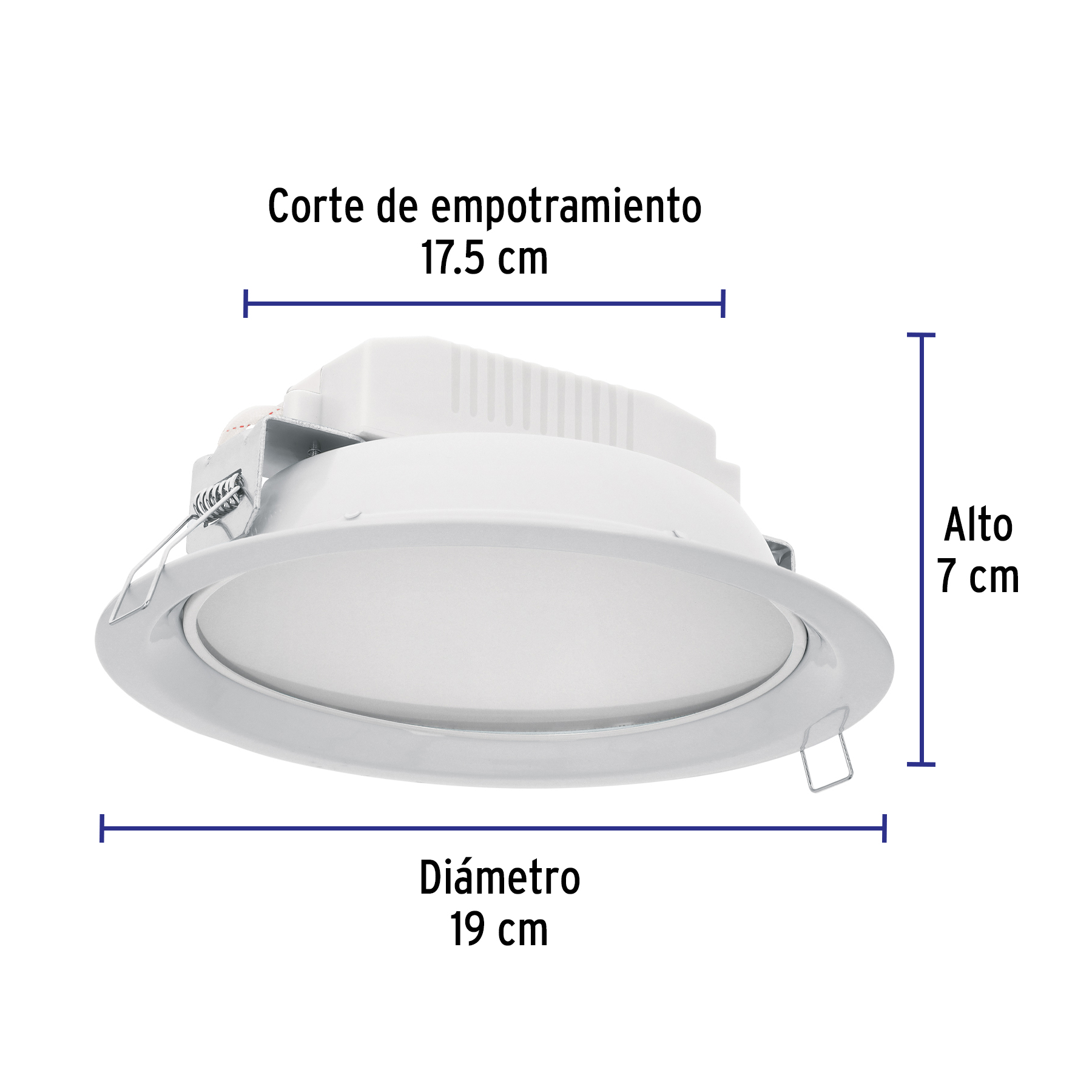 Luminario LED empotrable 12 W 6500 K, redondo, VOLTECK - Imagen 4