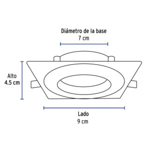 Luminario LED empotrable 5W 6500K, cuadrado, blanco, VOLTECK - Imagen 4