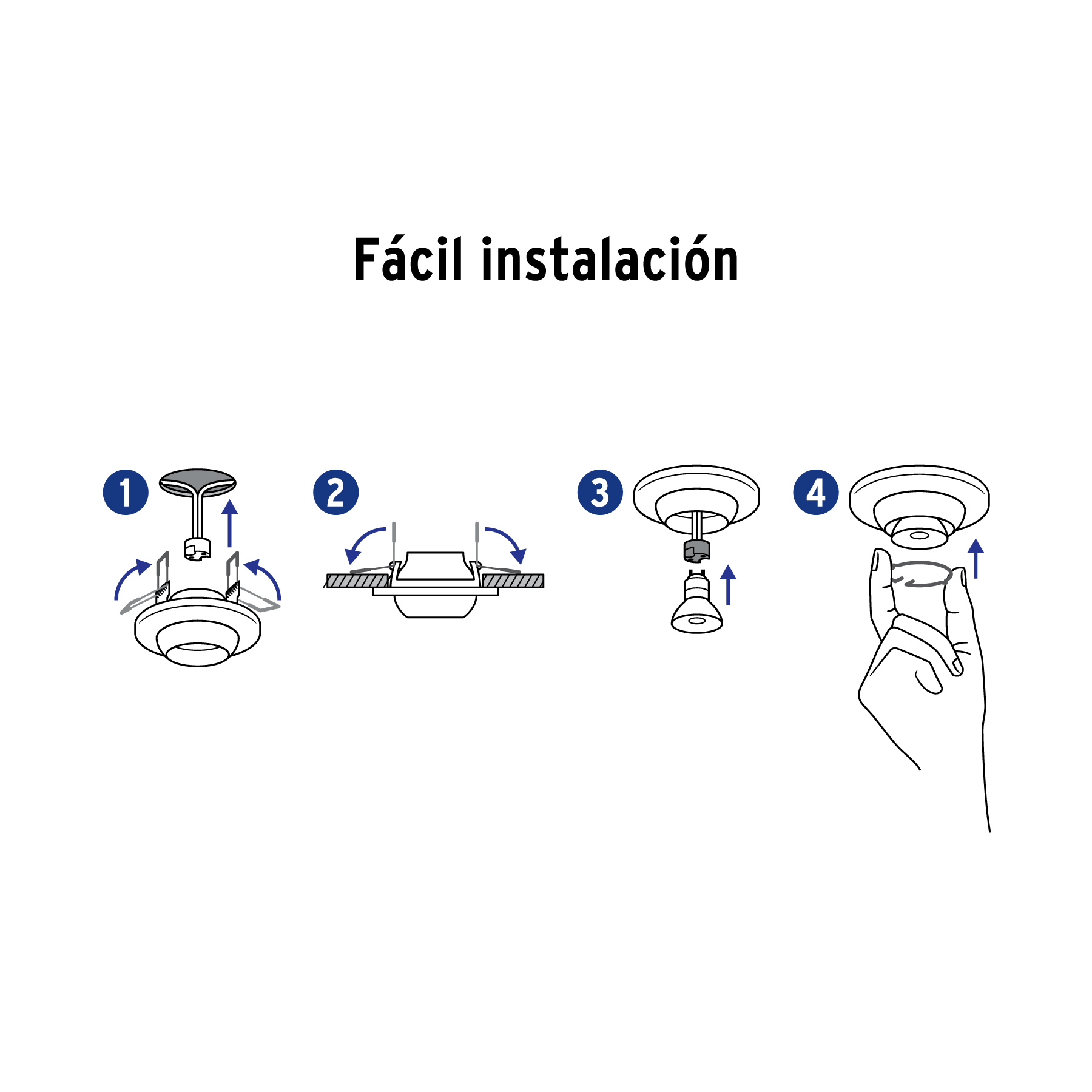 Luminario cuadrado negro spot fijo, lámpara no incluida - Imagen 5