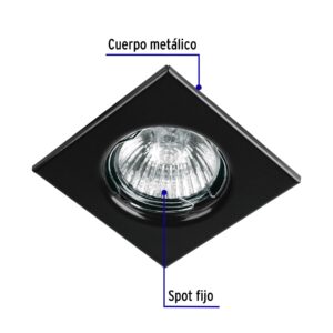 Luminario cuadrado negro spot fijo, lámpara no incluida - Imagen 3