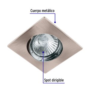 Luminario cuadrado satín spot dirigible, lámpara no incluida - Imagen 4