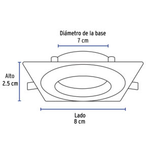 Luminario cuadrado satín spot dirigible, lámpara no incluida - Imagen 5