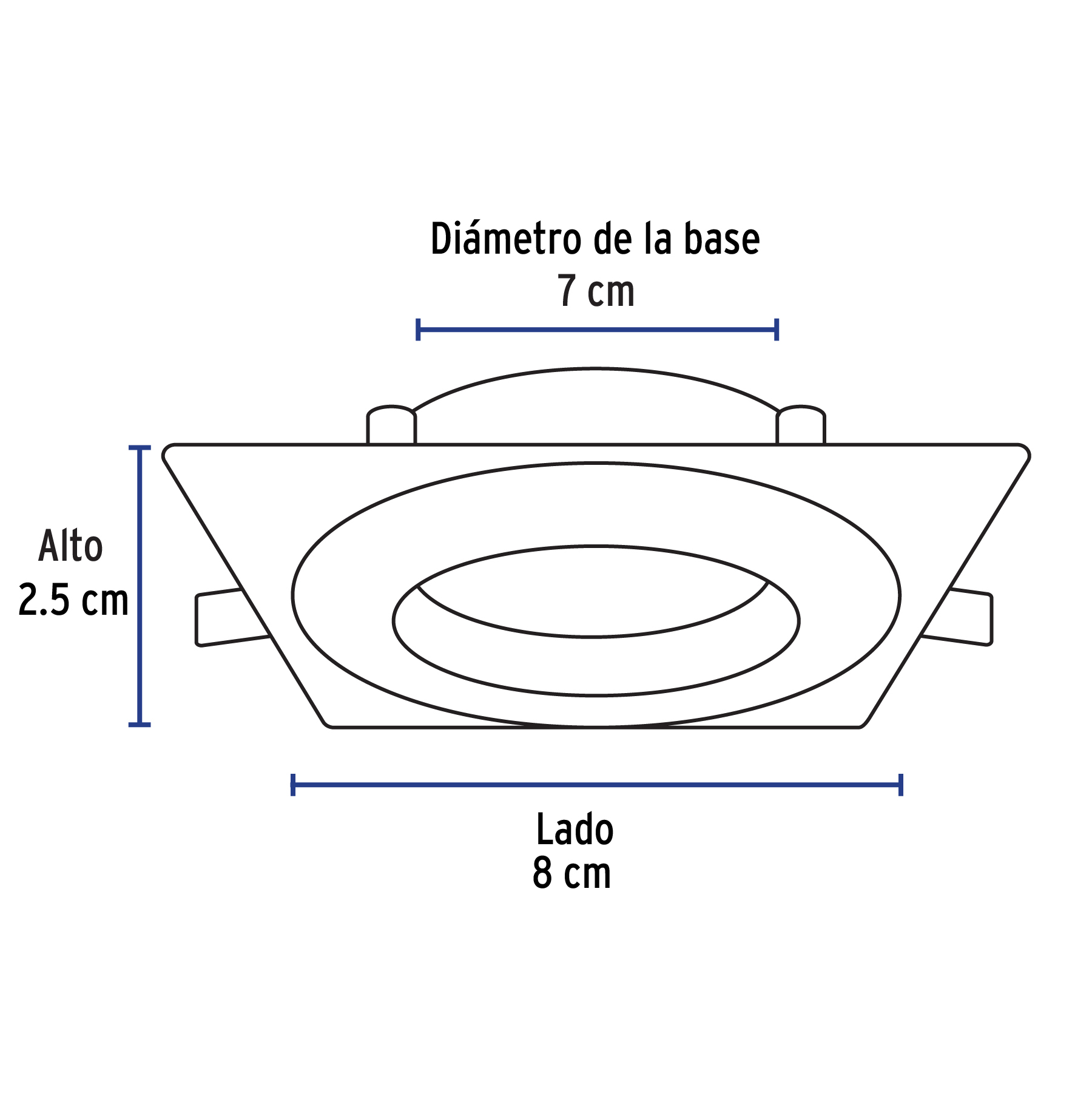Luminario cuadrado satín spot dirigible, lámpara no incluida - Imagen 5