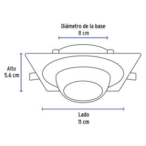 Luminario cuadrado blanco spot esférico, lámpara no incluida - Imagen 4
