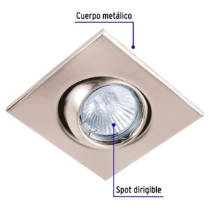 Luminario cuadrado satín spot esférico, lámpara no incluida - Imagen 4