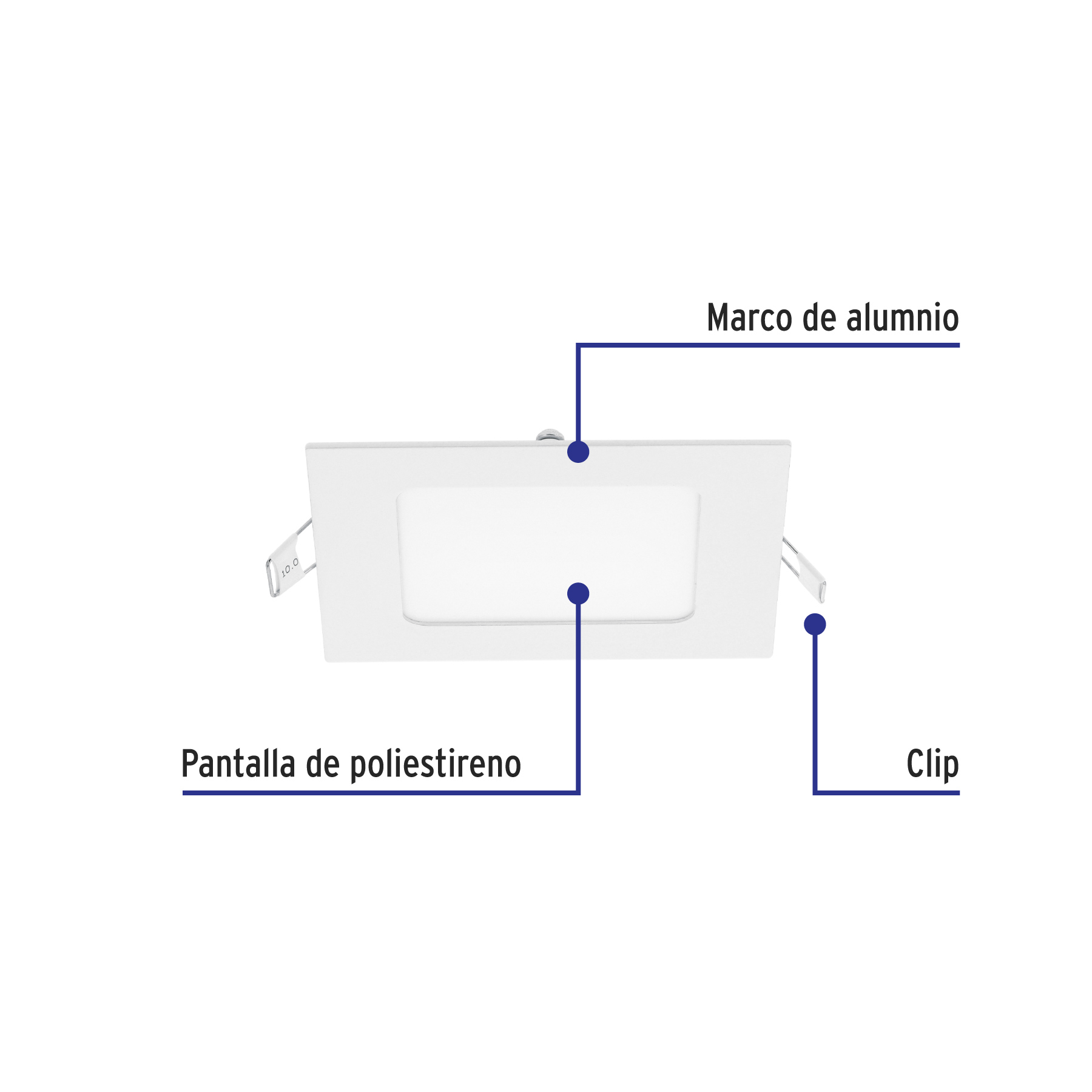 Luminario LED plafón 6W 6500K ultradelgado cuadrado VOLTECK - Imagen 3