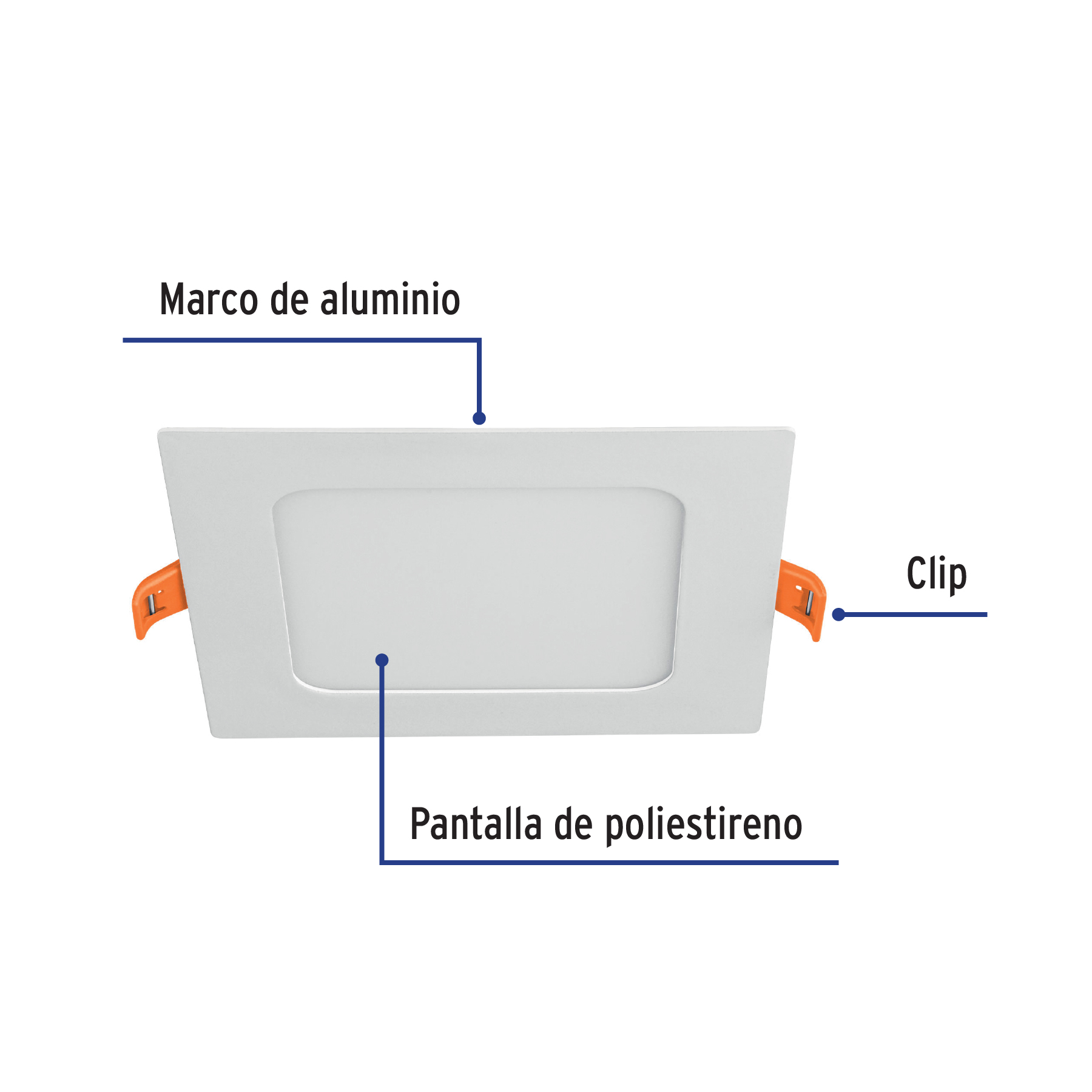Luminario LED plafón 6W 3000K ultradelgado cuadrado VOLTECK - Imagen 3