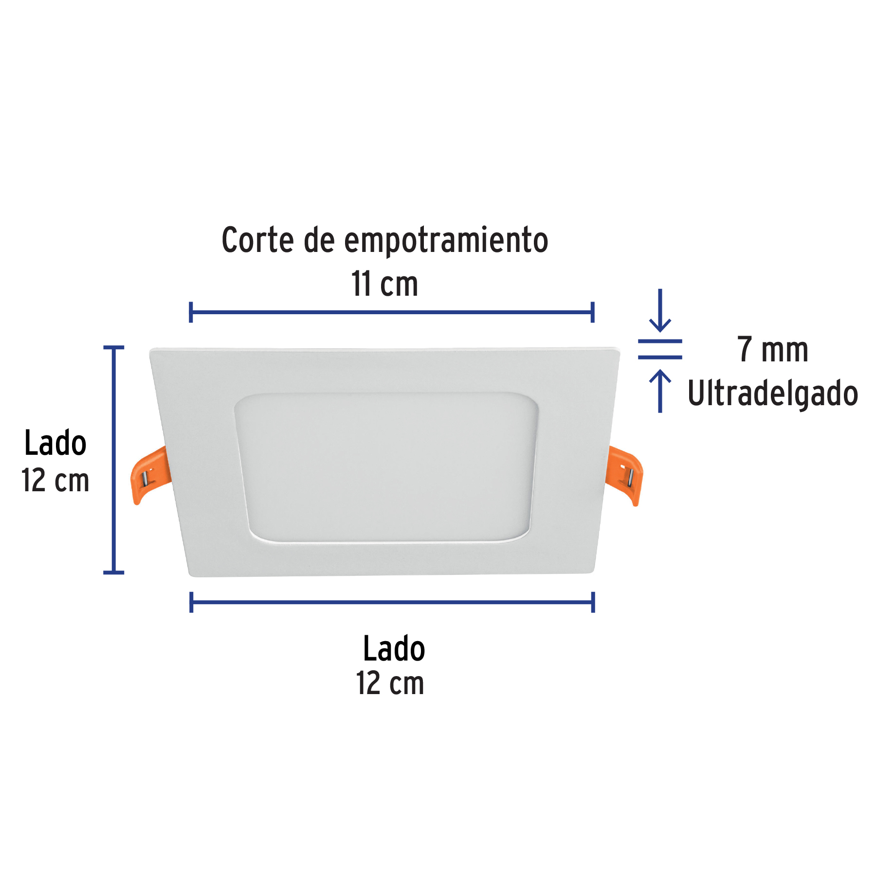 Luminario LED plafón 6W 3000K ultradelgado cuadrado VOLTECK - Imagen 4