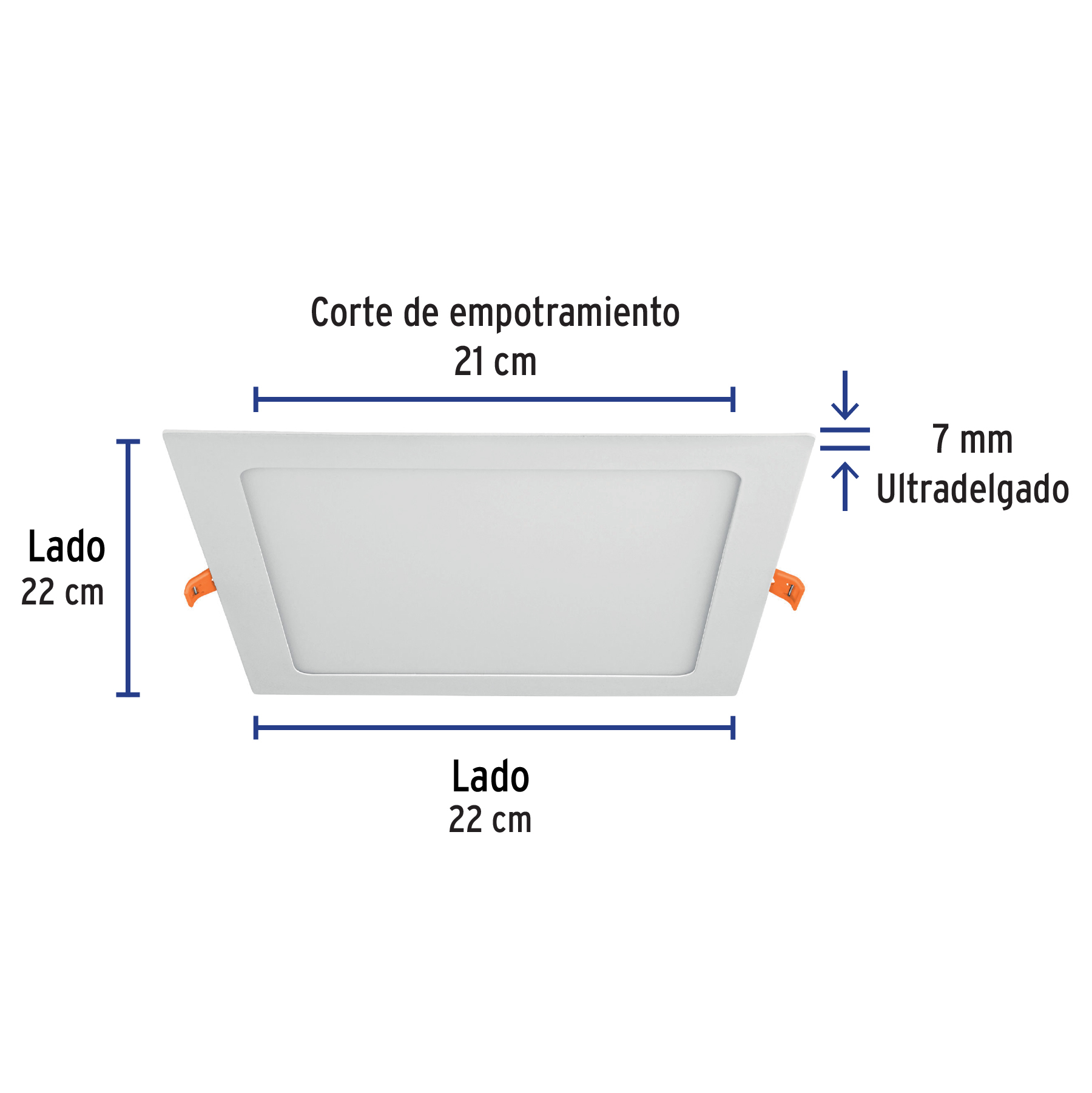 Luminario LED plafón 18W 3000K ultradelgado cuadrado VOLTECK - Imagen 4
