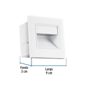 Luminario LED empotrable de cortesía 1W 3000K blanco VOLTECK - Imagen 4