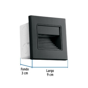 Luminario LED empotrable de cortesía 1W 3000K, negro VOLTECK - Imagen 4