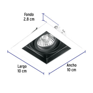 Luminario empotrable con 1 spot dirigible, blanco, VOLTECK - Imagen 4
