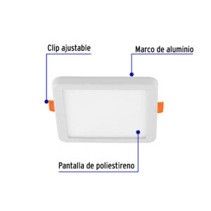 Luminario LED plafón 6W 6500K, ajustable, cuadrado, VOLTECK - Imagen 4